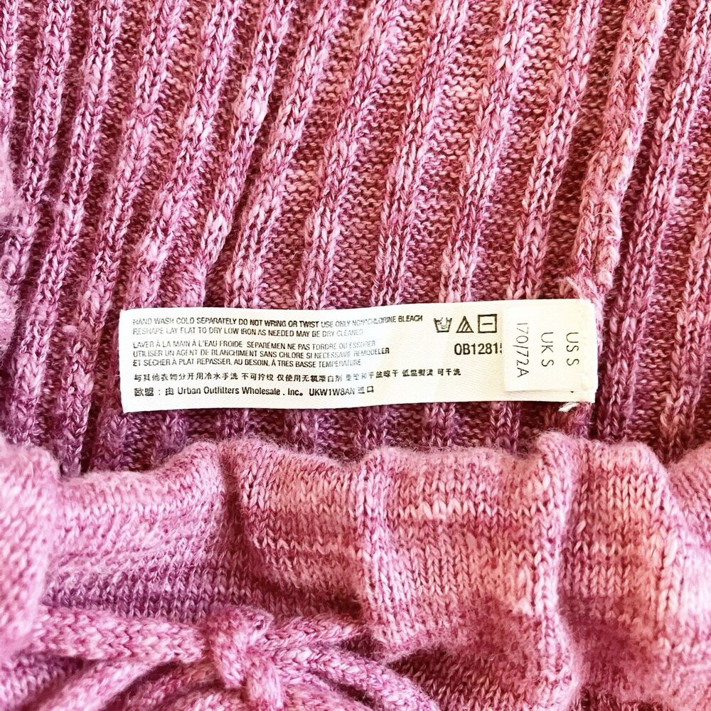 FP Beach Ribbed Knit High Rise Drawstring Pants Size Small Pink Lounge Spring - Picture 9 of 9